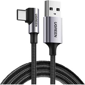 USB-USBC Ladekabel 1m mit  90° Winkelstecker